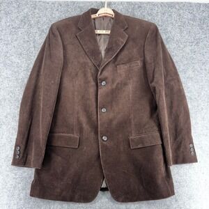 Mazzoni Mens Brown Corduroy Blazer Sport Coat Jacket Size 42L 3-Button Classic